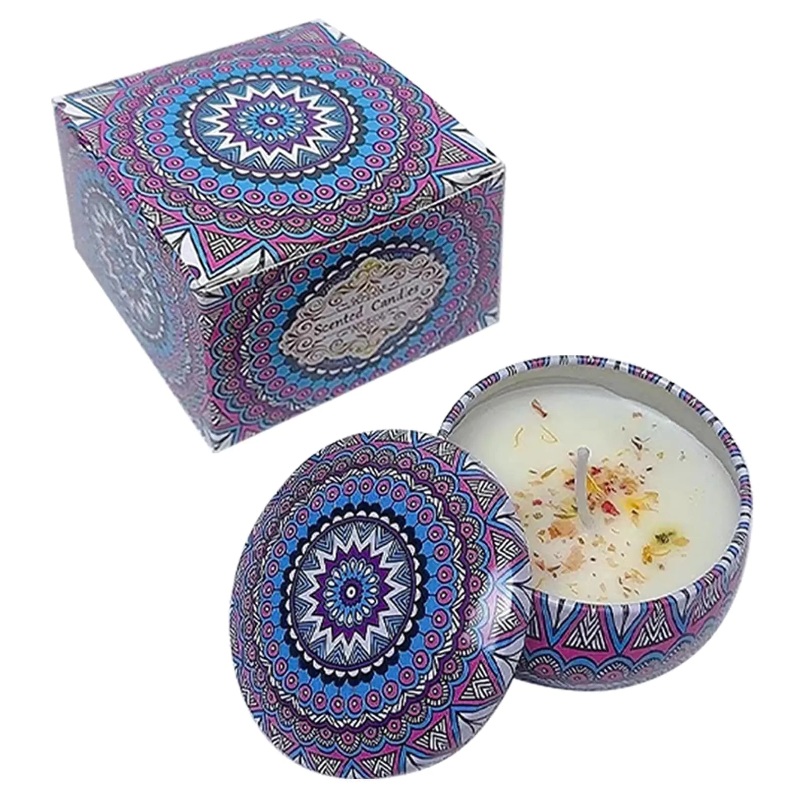 HYCSC Lavender Scented Candles Aromatherapy Candles for Home Long Burn Scented Candles with Lid Sustainable Use of Tin Boxes